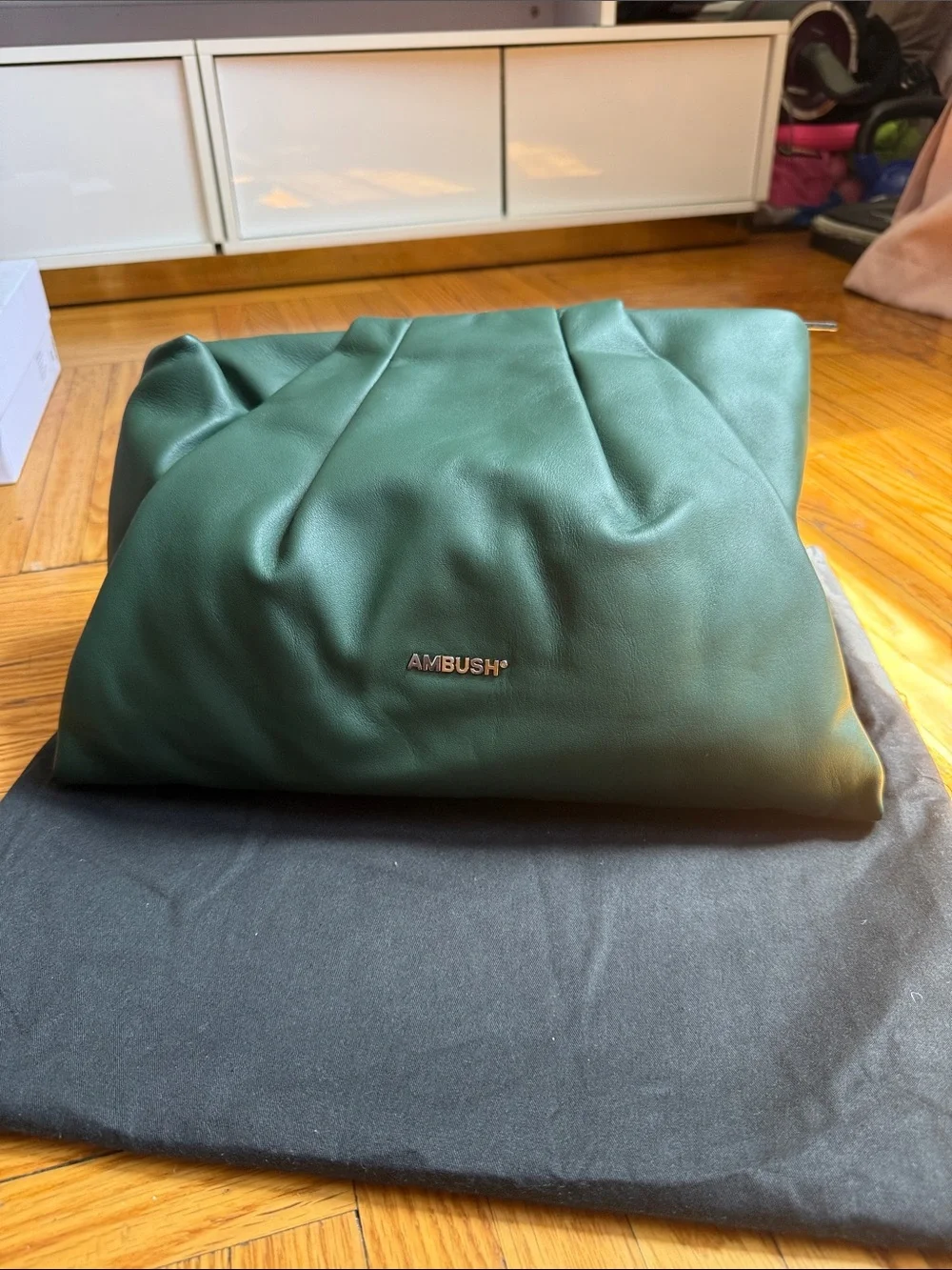 AMBUSH® Dark Green Leather Clutch